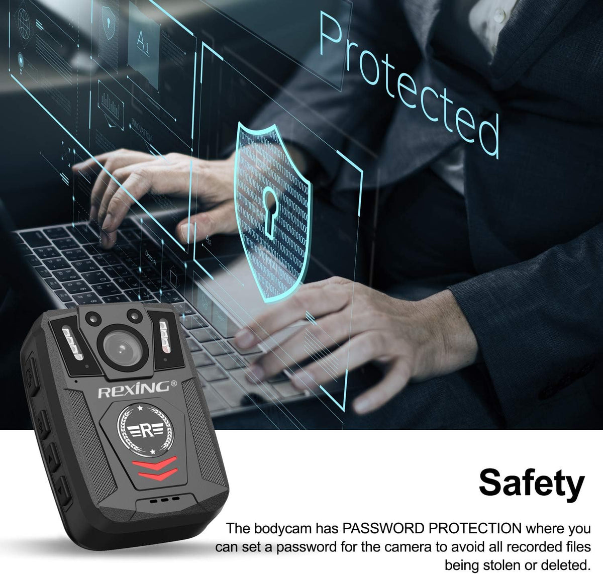 Body Worn Camera with 2” Display 1080p Full HD, 64G Memory, Infrared Night Vision, 3000 mAh Battery, Waterproof Z842