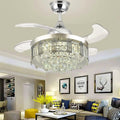 Silver Retractable LED Chandelier Ceiling Fan with Light E9220