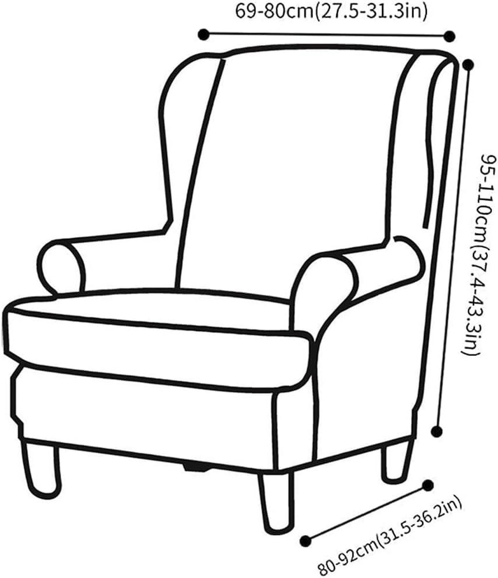 Orange Velvet Stretch Wingback Chair Sofa Slipcover with Elastic Bottom Y2261