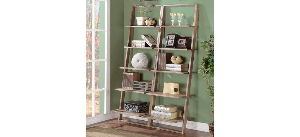 Smoky Driftwood Leaning Bookcase V66584