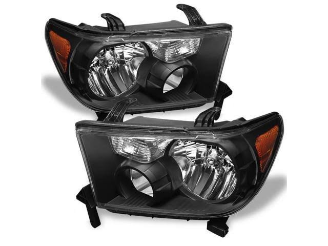 Black Headlights Driver Passenger Head Lamps O1852