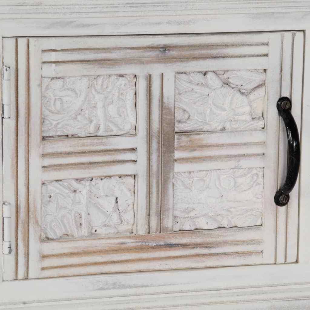 White Solid Mango Wood TV Cabinet D607511
