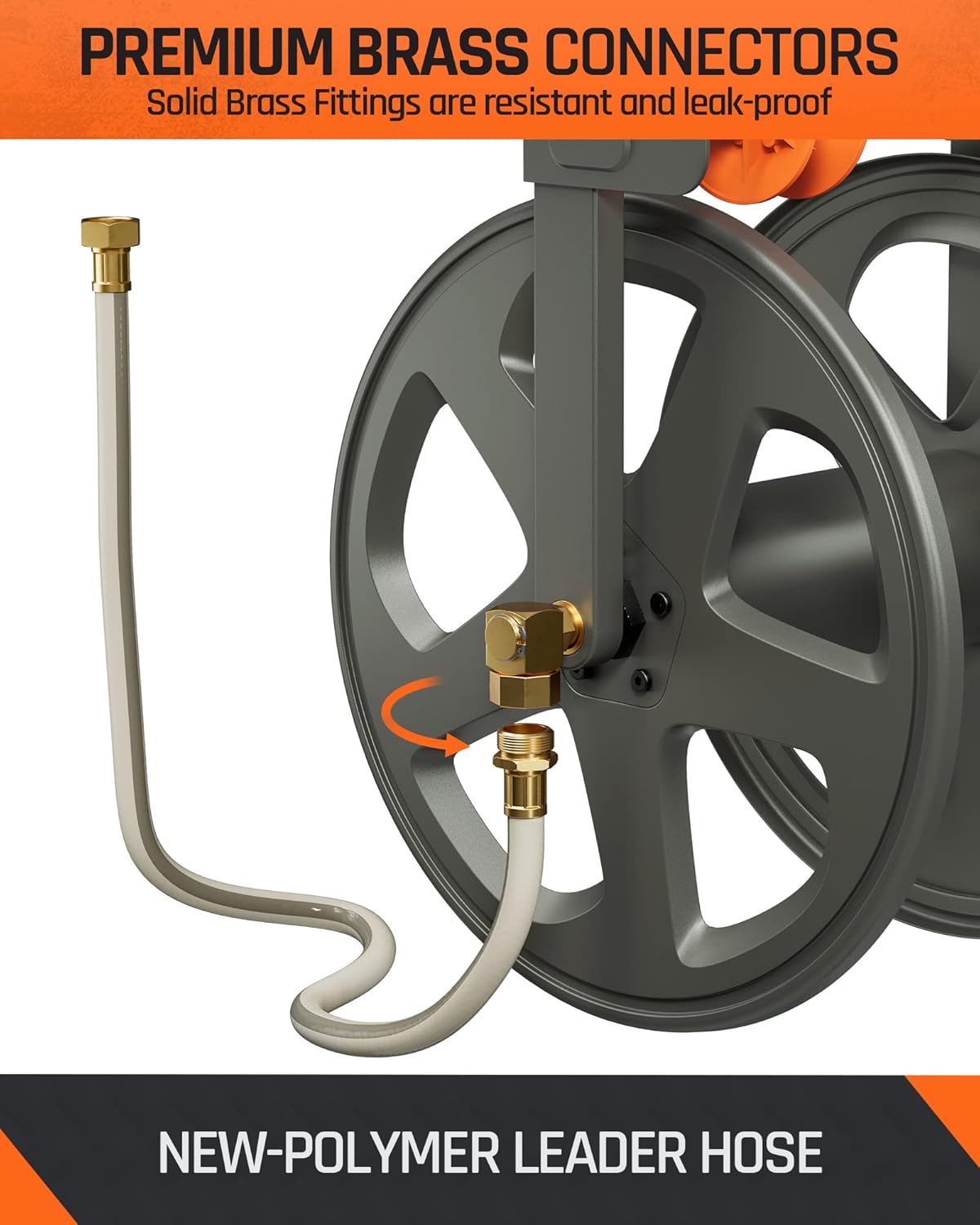 Wall Mounted Metal Hose Reel with Detachable Basket C966