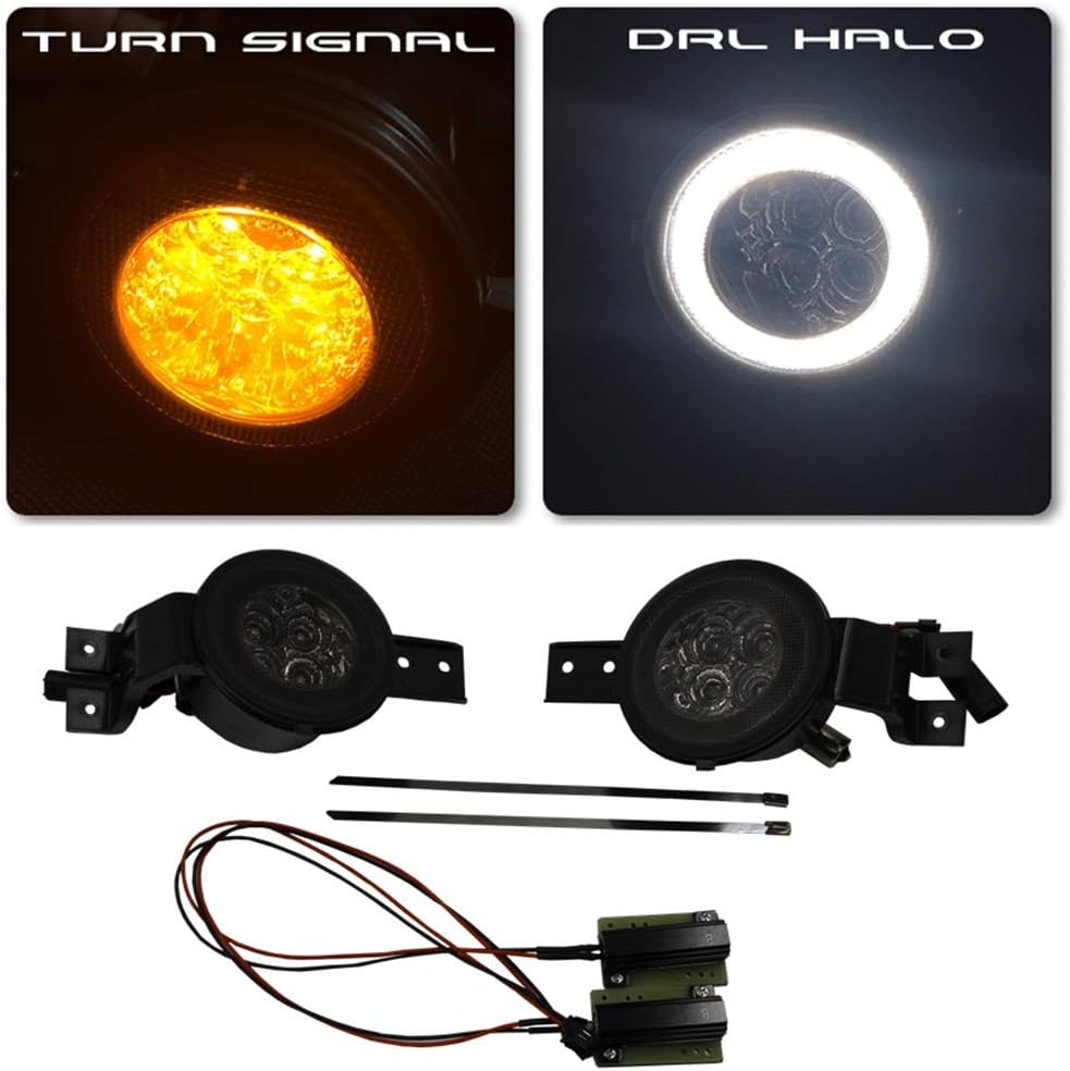 Smoke Lens LED Driving Halo Lights with Turn Signal for Mini Cooper Q260943
