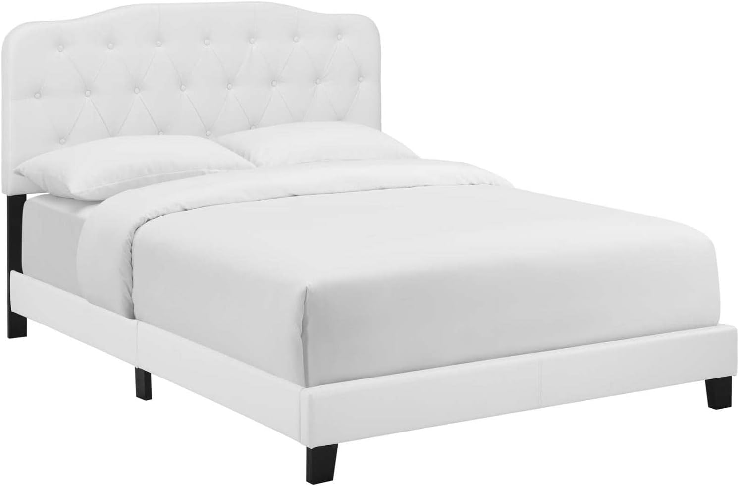 Twin Faux Leather Bed in White Finish G756810