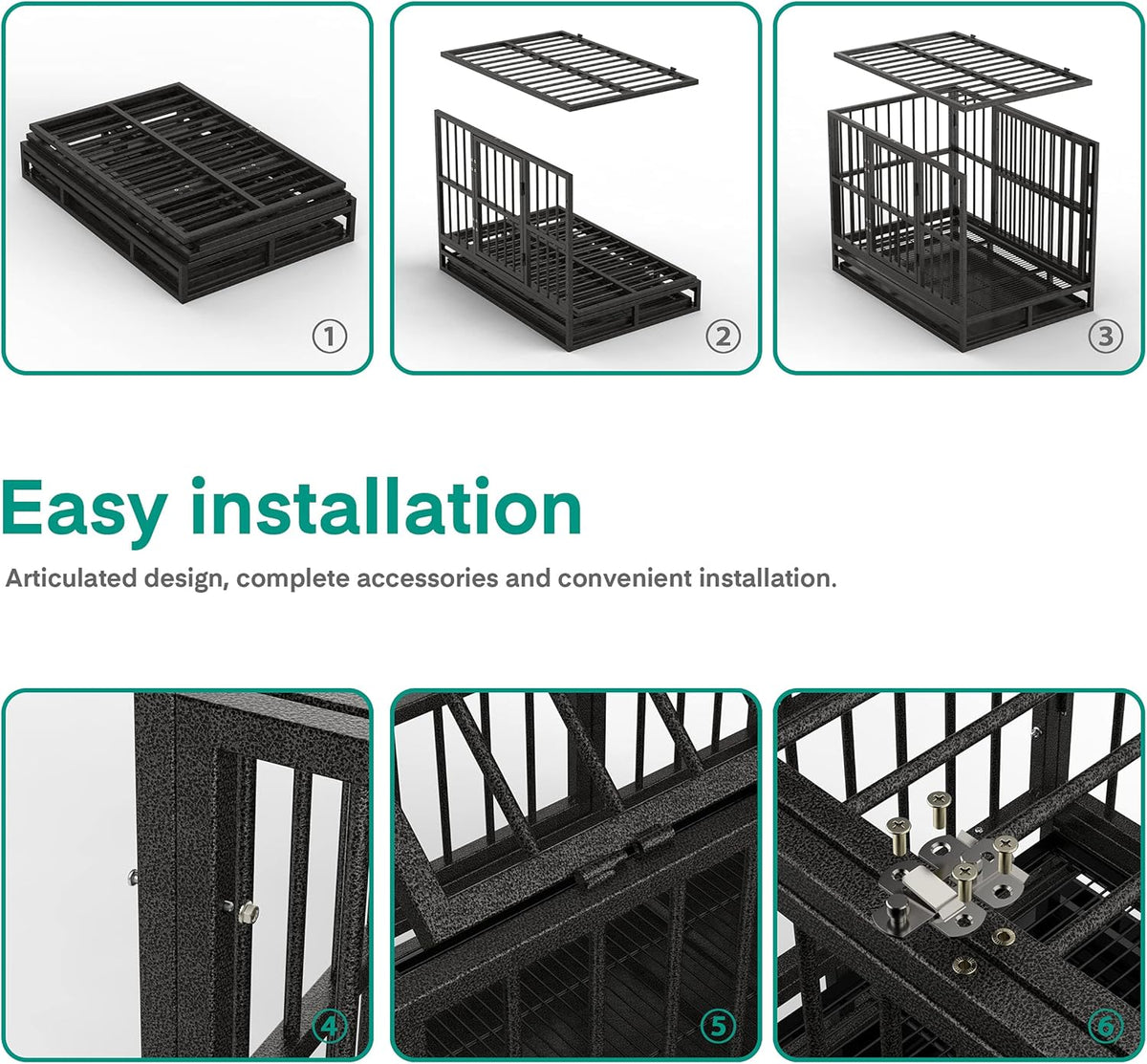 36 Heavy Duty Metal Dog Kennel and Crate, Double Door, Black Z169