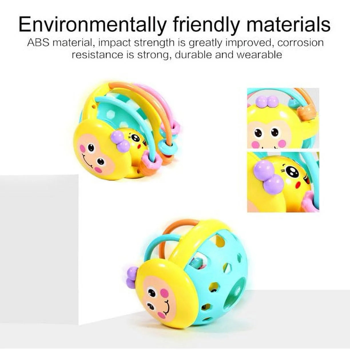 Sensory Teether Toy, Stretchy Silicone Rattle Ball V863972