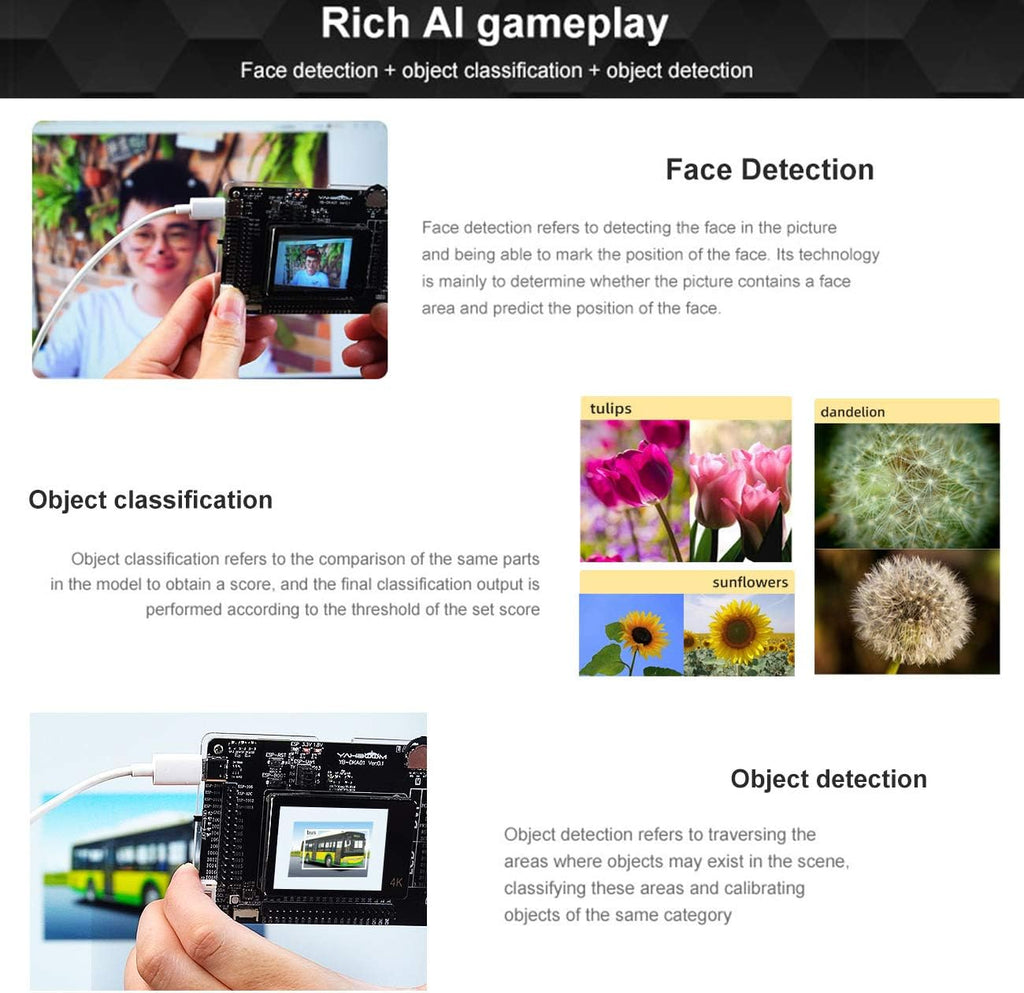 Single Board Computer K210 Developer Kit with AI Vision Camera Touch Screen Q887