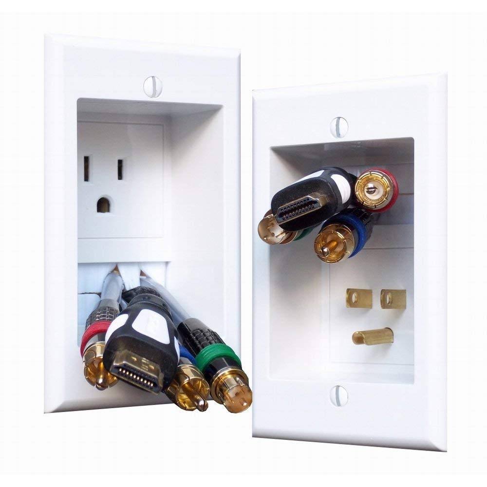 Single-Outlet Recessed In-Wall Cable Management System R239636