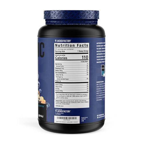 30 Servings Grass Fed Whey Protein Isolate Powder, Peanut Butter A703854