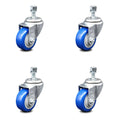 Blue Poly Swivel Caster Set of 4 with 3.5x22 Wheels and 12mm Stem M20630