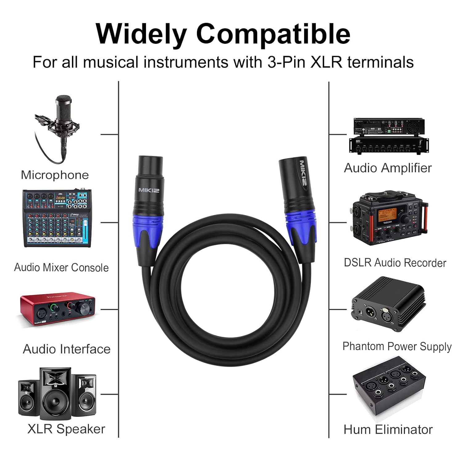 25ft 4 Pack XLR Microphone Cables Z99408