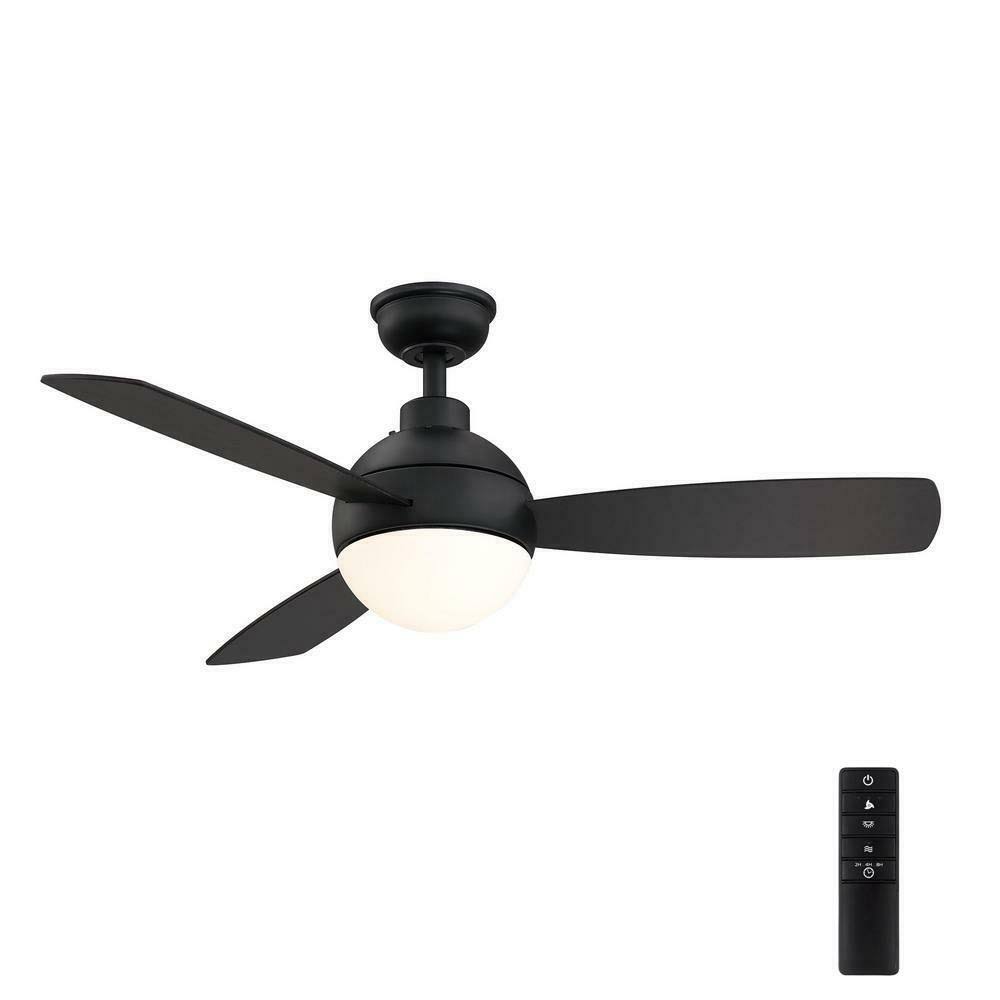 Matte Black LED Ceiling Fan with Light and Remote Control G39269