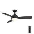 Matte Black LED Ceiling Fan with Light and Remote Control G39269