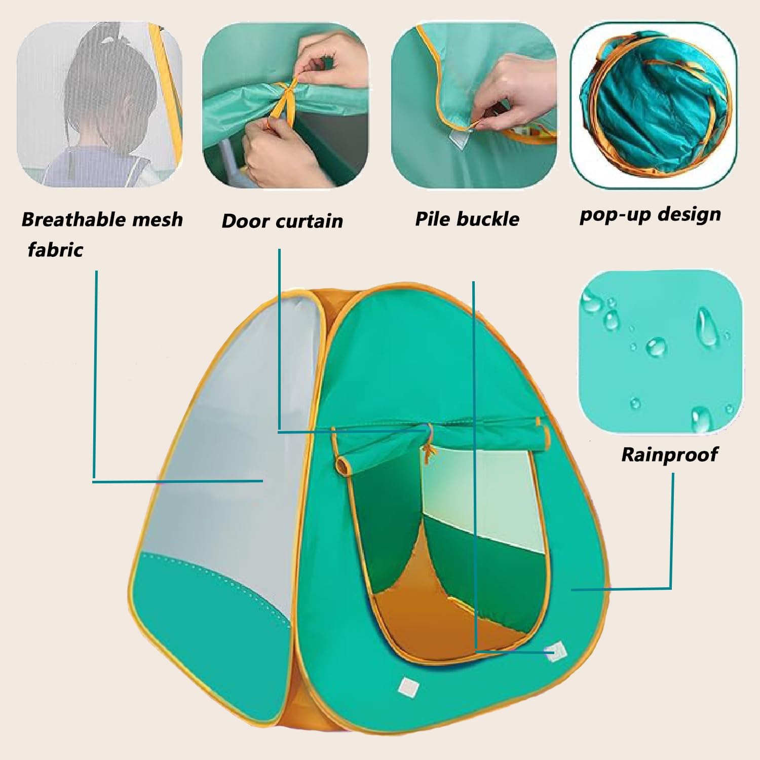 21 Pcs Pop Up Kids Play Tent Y73695