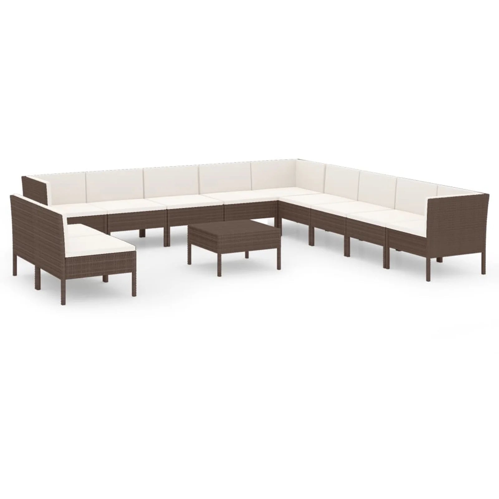 12 Piece Poly Rattan Sectional Outdoor Furniture Set A861