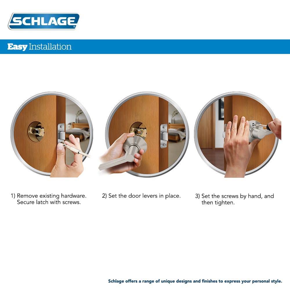 Satin Nickel Keyed Entry Lever Lock I9557
