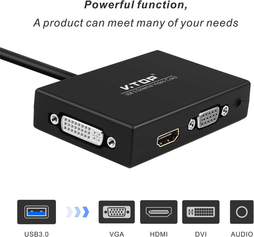 USB 3.0 to HDMI-DVI-VGA Video Graphics Card Adapter G733378