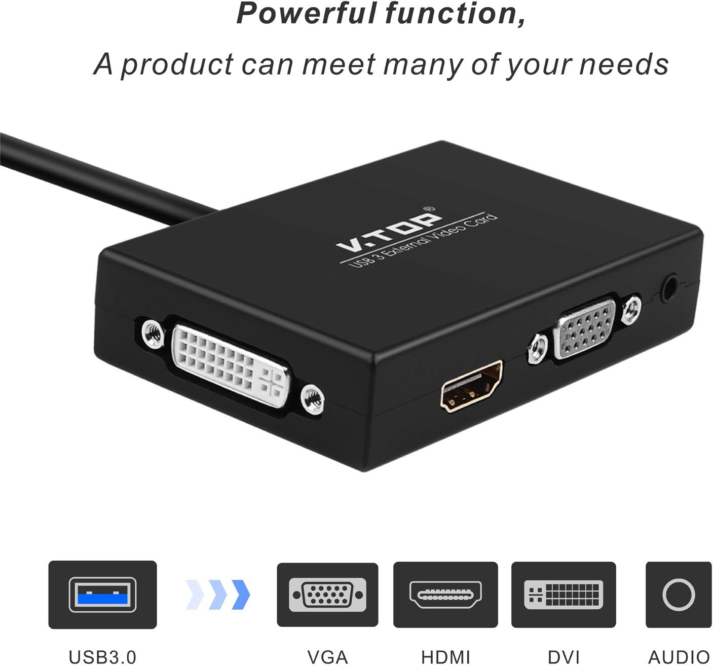 USB 3.0 to HDMI-DVI-VGA Video Graphics Card Adapter G733378