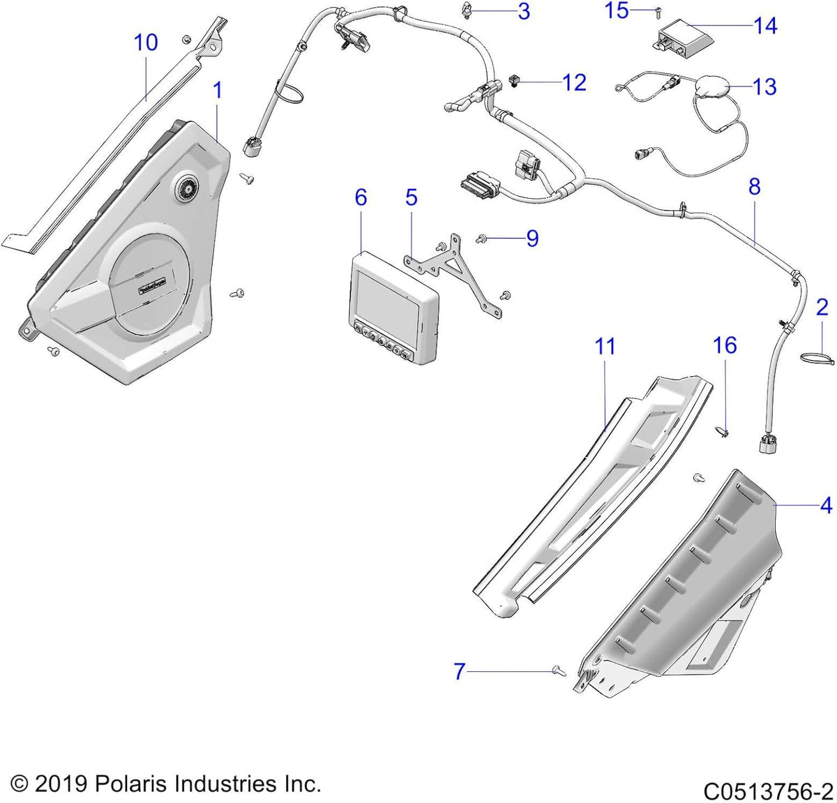 Speaker Cover, Right, Qty 1 V61118