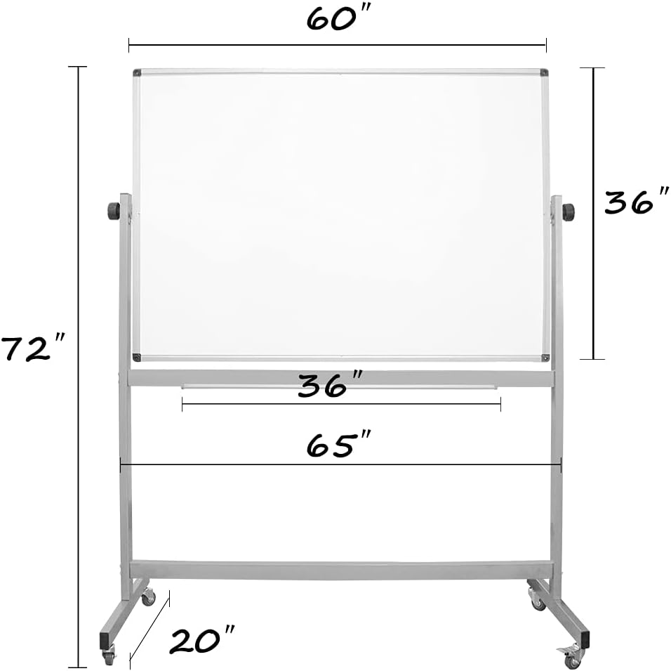 36 x 72 Inch Rolling Double Sided Magnetic Whiteboard O202761