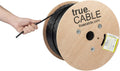 Cat6A Riser 1000ft Black 23AWG 4 Pair Solid Bare Copper 750MHz UTP Bulk Ethernet Cable M161