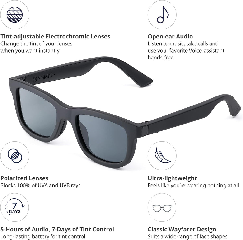 Black Electrochromic Polarized Smart Sunglasses F92805