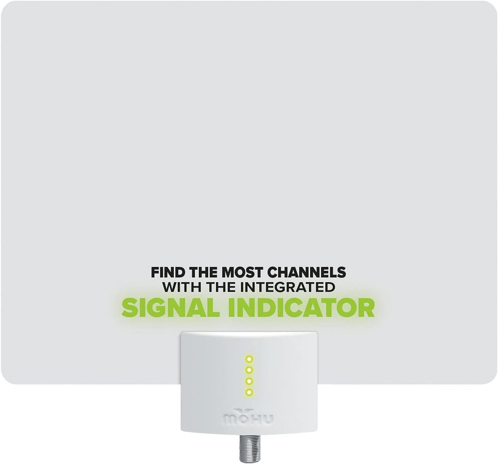 Indoor HDTV Antenna, 60-Mile Range, Multi-Directional, Paper-Thin, 16 ft. Coaxial Cable, 4K-Ready O8319