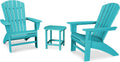 3-Piece Curveback Adirondack Chair Set with Side Table D25601