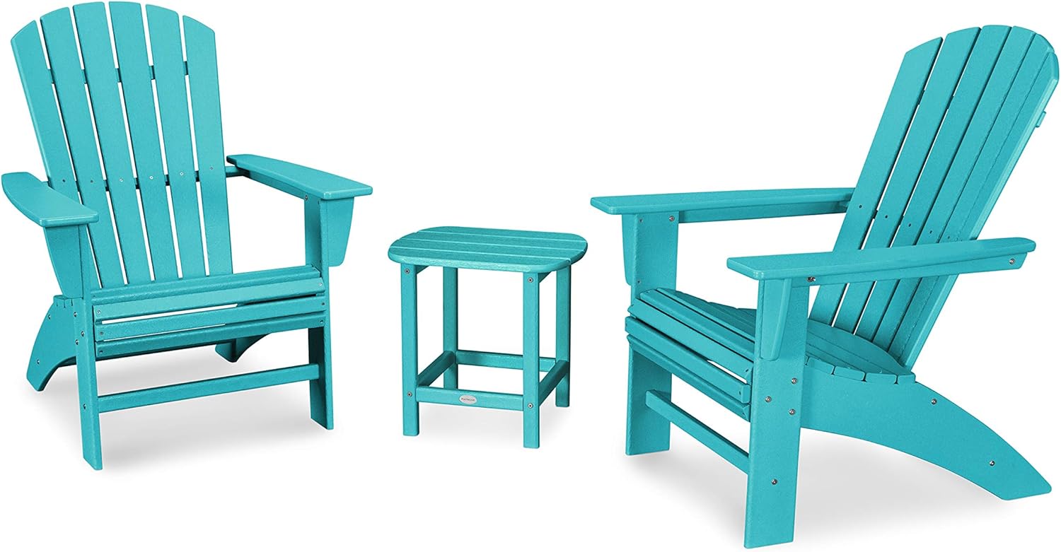 3-Piece Curveback Adirondack Chair Set with Side Table D25601