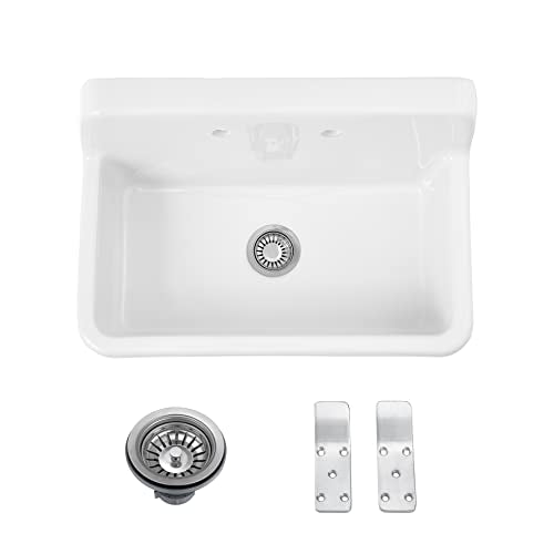 White Porcelain Ceramic Wall Mounted Laundry Sink 10 Gallon Q703427