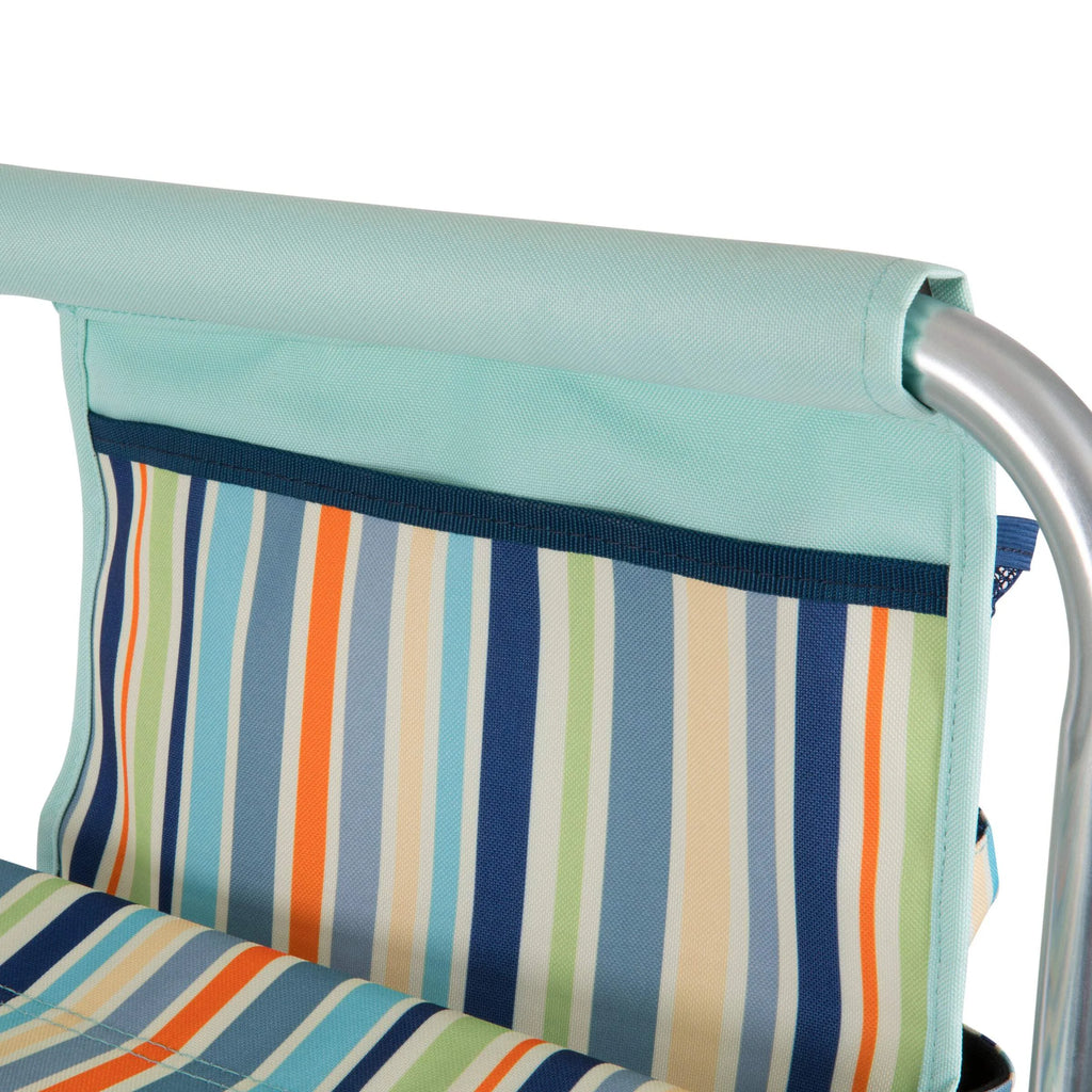 Sky Blue Sports Chair with Multi Stripe Pattern G9415
