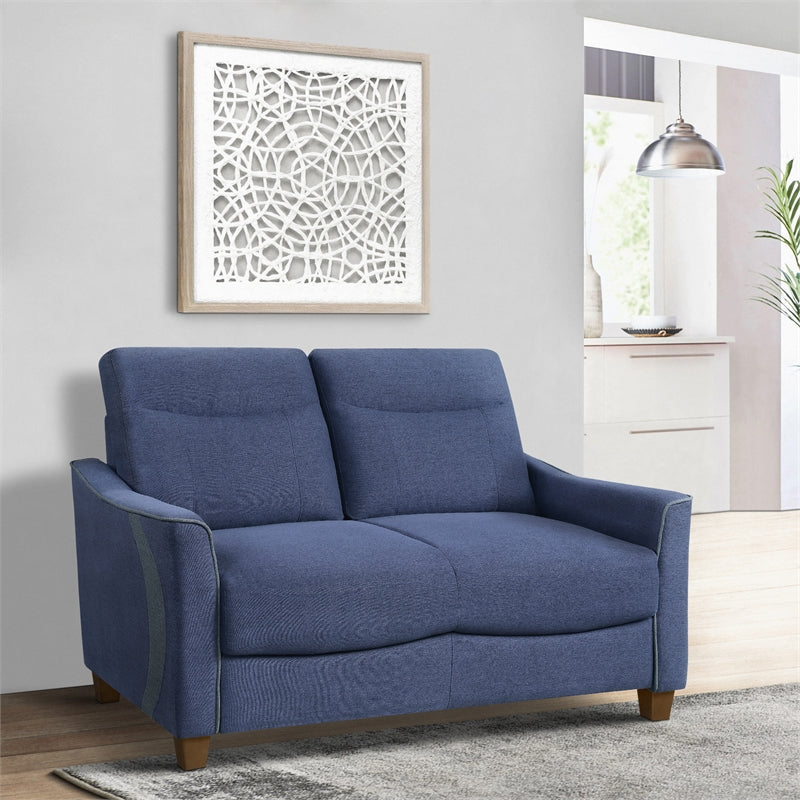 Blue Fabric Upholstered Love Seat S939266