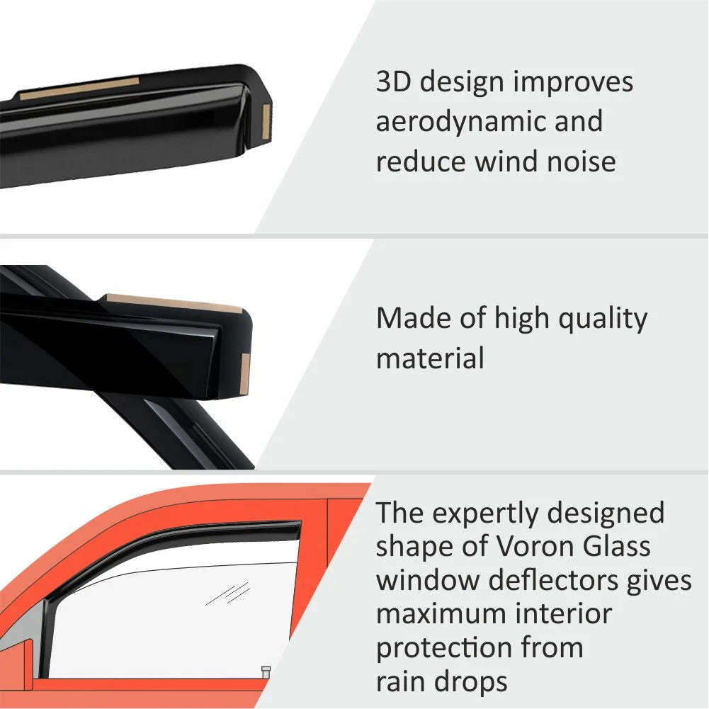 4 Pieces In-Channel Window Deflectors for Ford F150 V6510