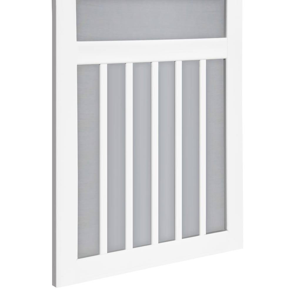 Solid Vinyl White 5-Bar Screen Door C248