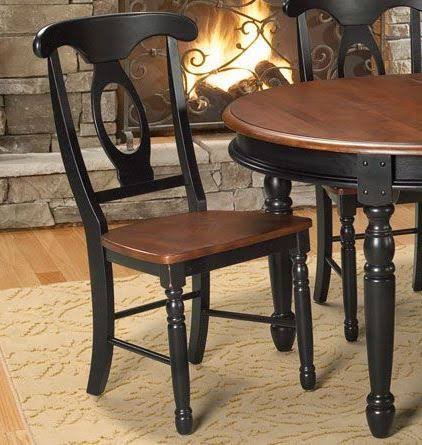 Oak-Black Side Chair, Set of 2 I9834