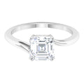 2 CT Asscher Cut Moissanite Solitaire Engagement Ring, 10K White Gold, US 3.00 I23733