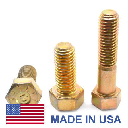 1/2 inch-20 x 7 inch Fine Thread Grade 9 Hex Cap Screw Yellow Zinc Plated Pk 25 Q30880