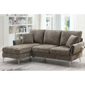 Modern Convertible Sectional Sofa with Reversible Chaise Lounge Espresso E6162