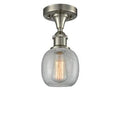 1 Light Semi Flush Mount Fixture Brushed Satin Nickel Clear R244