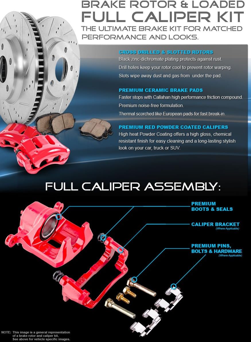 Premium OE 5 Lug Rotors + Ceramic Brake Pads + Clips H154049