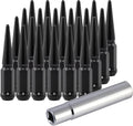 M14x1.5 Spike Lug Nuts with Cone Seat, 3/4" 19mm Hex, Chrome, Set of 24 R445933