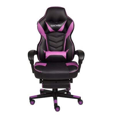 Black/Purple PC and Racing Game Chair A192751
