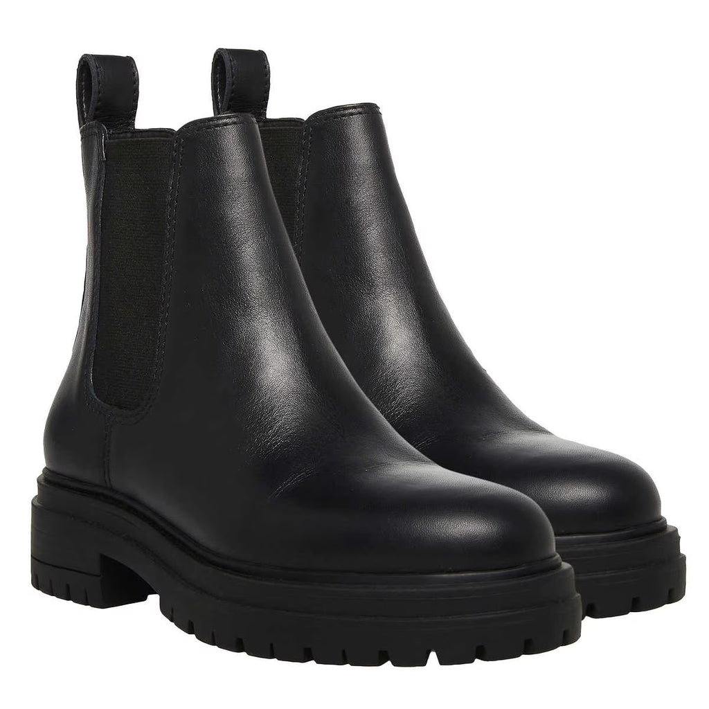 Black Genuine Leather Chelsea Booties F355