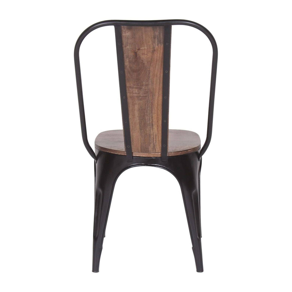 Industrial Iron Mango Wood Side Dining Chairs (Set of 2) Brown P11658