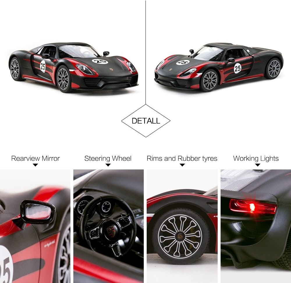 Black 1:14 RC Porsche Toy Car T3462