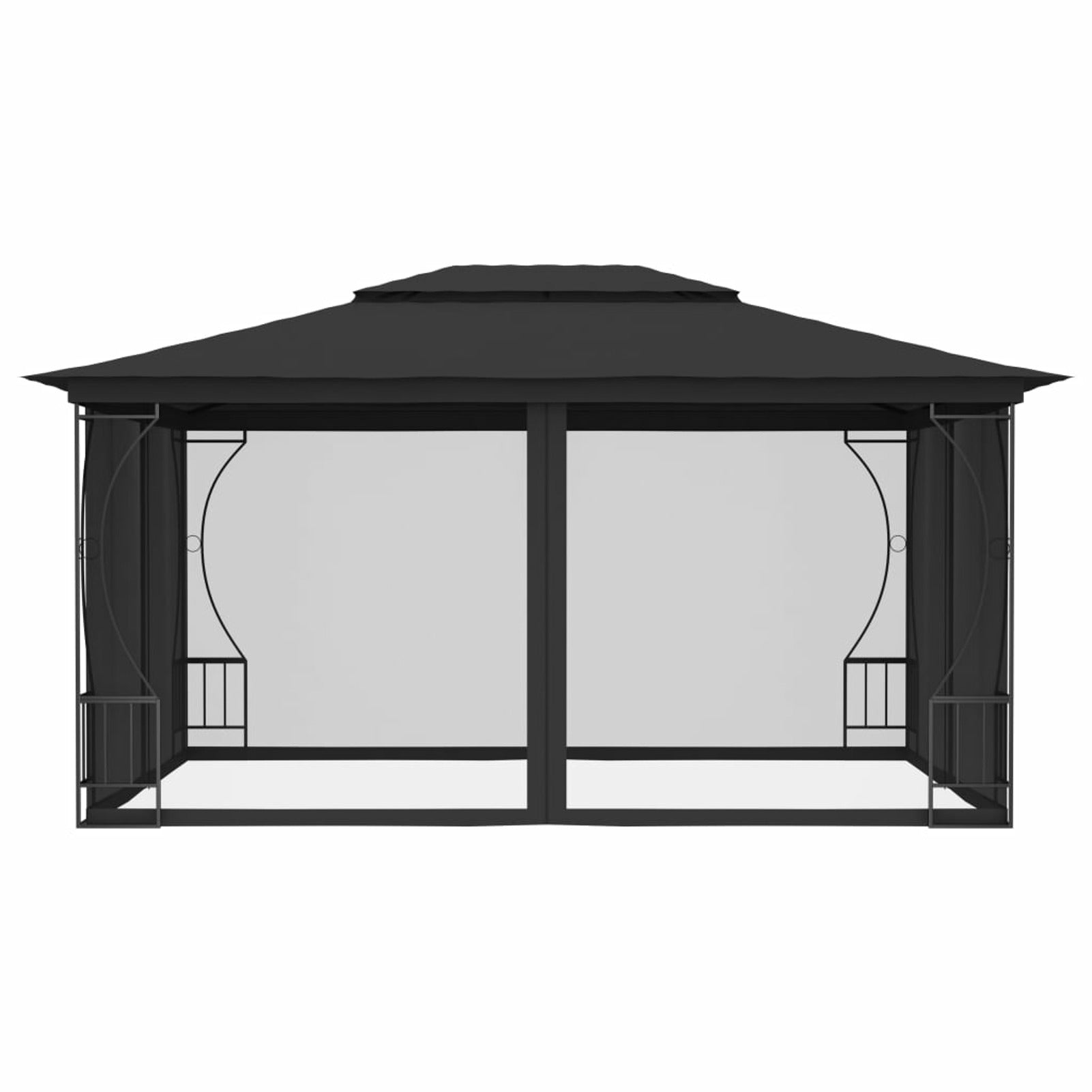 9.8'x13.1'x8.7' Anthracite Gazebo with Nets U934