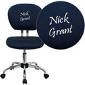 Navy Mesh Swivel Task Chair with Chrome Base X608515