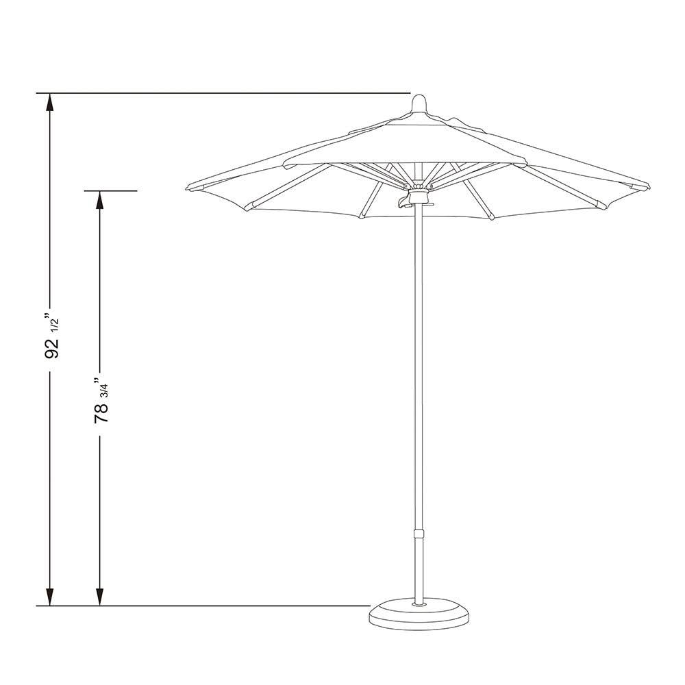 7.5' Patio Umbrella with Red Oak Fiberglass Pole X872