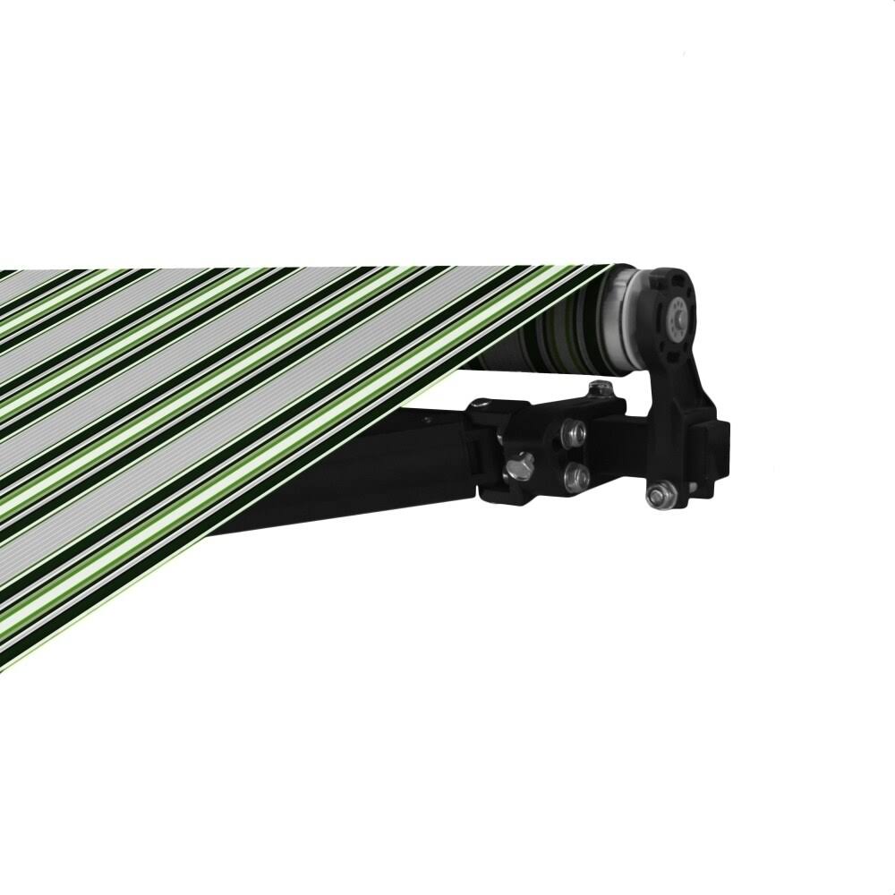 Black Frame Retractable Patio Canopy Awning 12 x 10 ft Multi Green K368